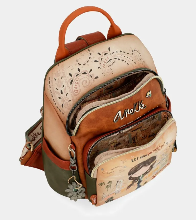 Anekke Peace & Love Camel Anti-Theft Backpack Discount