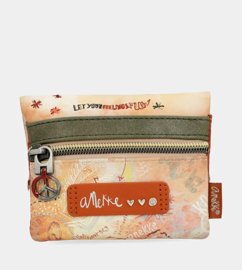 Anekke Peace & Love Camel Coin Purse With Flap Best Sale