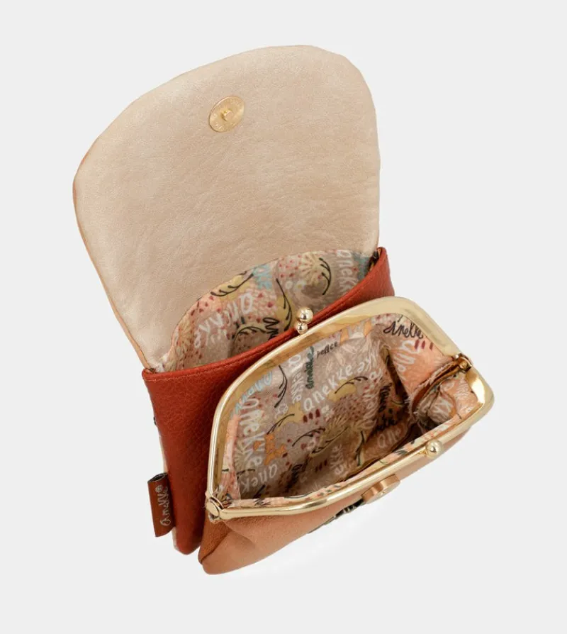 Anekke Peace & Love Camel Coin Purse With Flap Best Sale