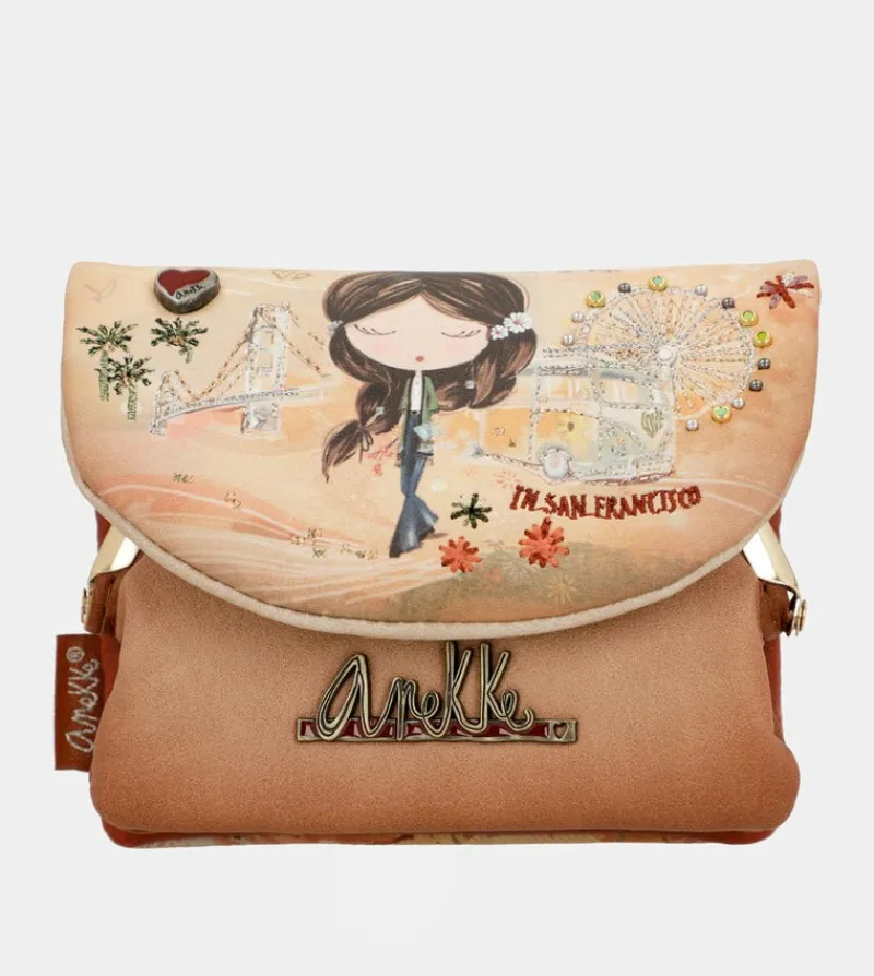 Anekke Peace & Love Camel Coin Purse With Flap Best Sale