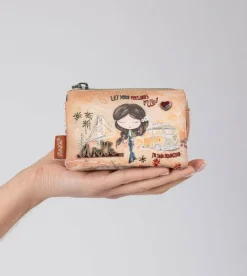 Anekke Peace & Love Camel 3-Compartment Coin Purse Sale