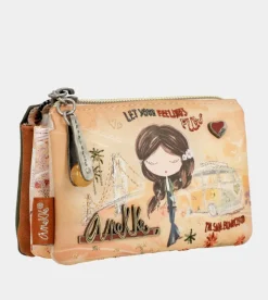 Anekke Peace & Love Camel 3-Compartment Coin Purse Sale