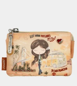 Anekke Peace & Love Camel 3-Compartment Coin Purse Sale