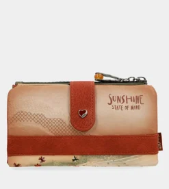 Anekke Peace & Love Camel Flexible Rfid Wallet Clearance