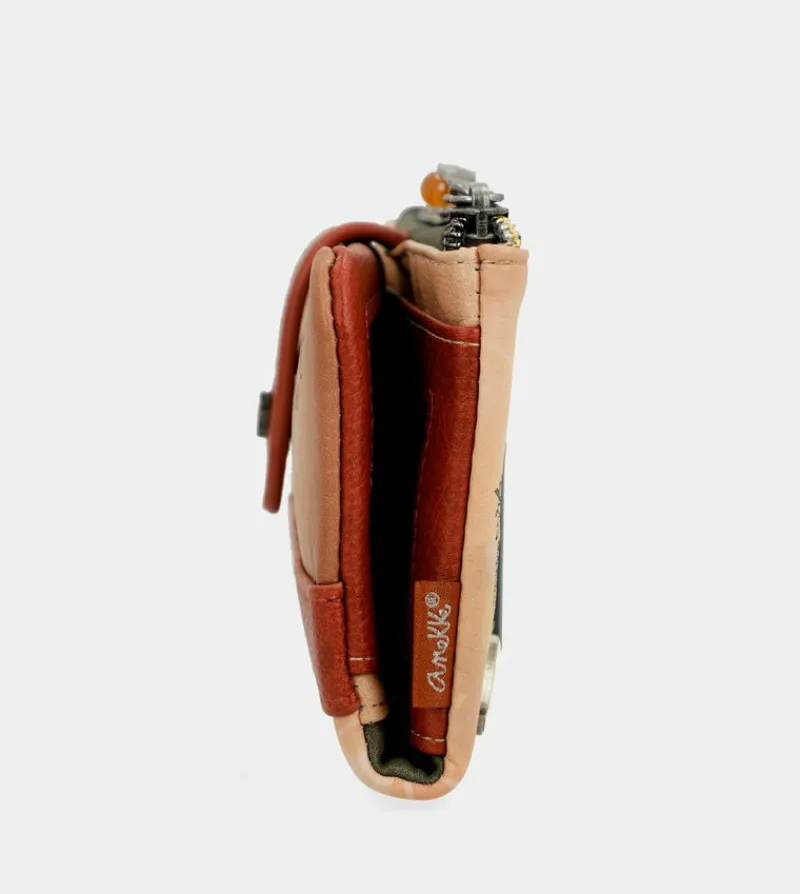 Anekke Peace & Love Camel Flexible Rfid Wallet Clearance