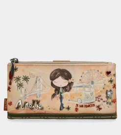 Anekke Peace & Love Camel Large Rfid Wallet Cheap