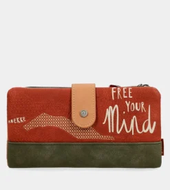 Anekke Peace & Love Camel Large Rfid Wallet Cheap