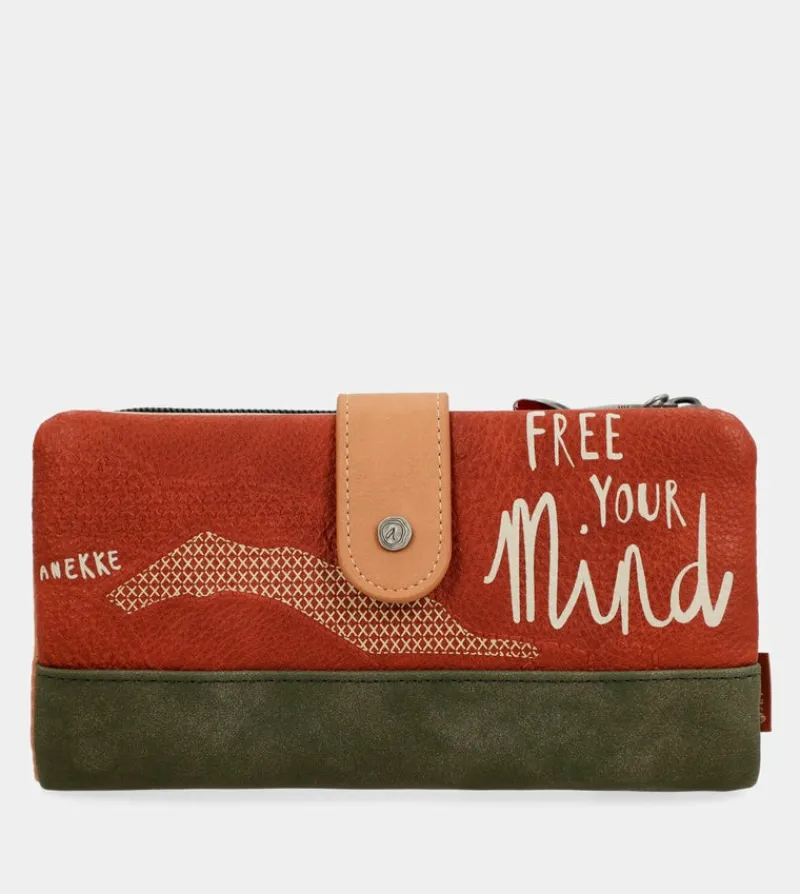 Anekke Peace & Love Camel Large Rfid Wallet Cheap