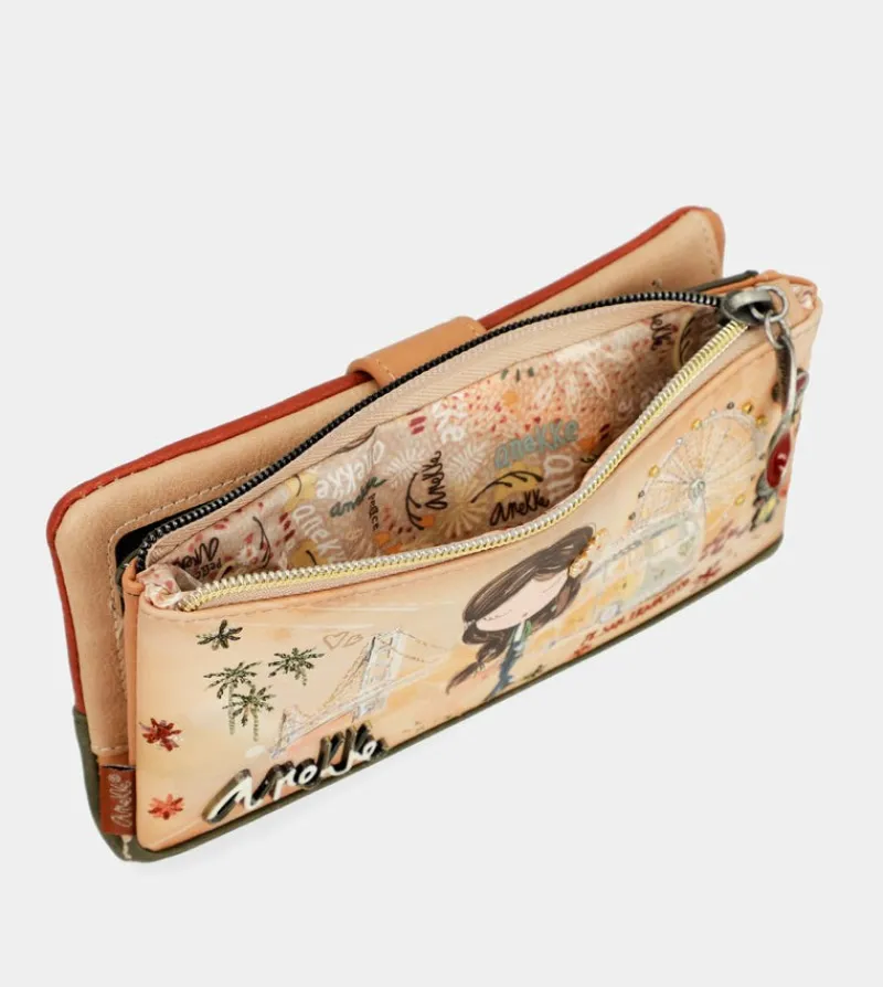 Anekke Peace & Love Camel Large Rfid Wallet Cheap