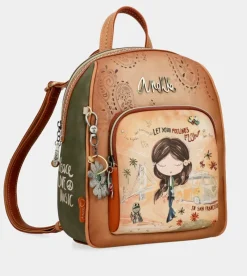 Anekke Peace & Love Camel Medium Backpack Best