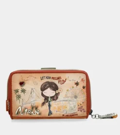Anekke Peace & Love Camel Medium Rfid Wallet Hot