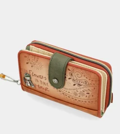 Anekke Peace & Love Camel Medium Rfid Wallet Hot