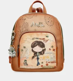 Anekke Peace & Love Camel Medium Backpack Best