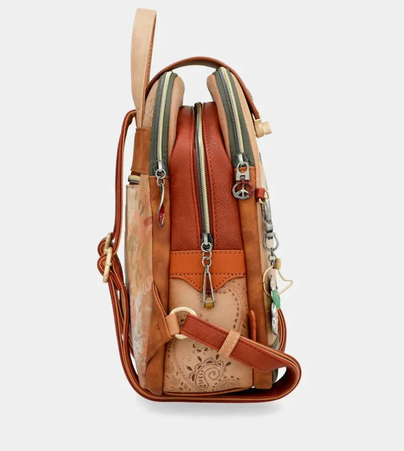 Anekke Peace & Love Camel Triple Compartment Backpack Shop