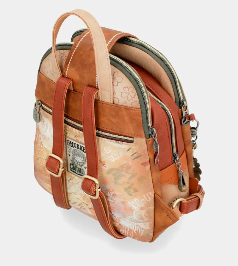 Anekke Peace & Love Camel Triple Compartment Backpack Shop
