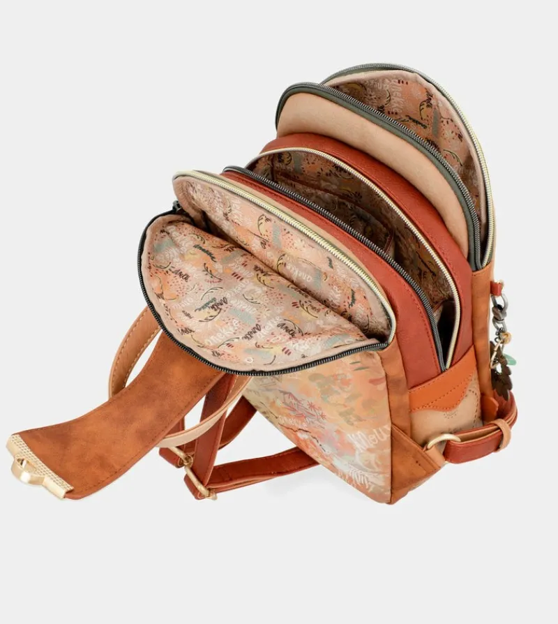 Anekke Peace & Love Camel Triple Compartment Backpack Shop