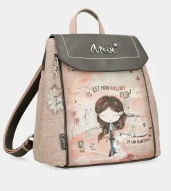 Anekke Peace & Love Pink Backpack With Flap Shop