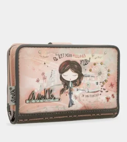 Anekke Peace & Love Pink Medium Rfid Wallet Store