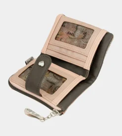 Anekke Peace & Love Pink Small Rfid Wallet Hot