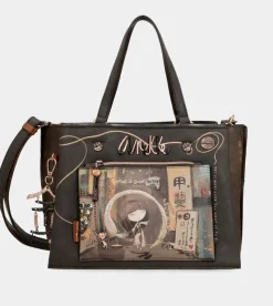 Anekke Shoen Brown Tote With Shoulder Strap Discount
