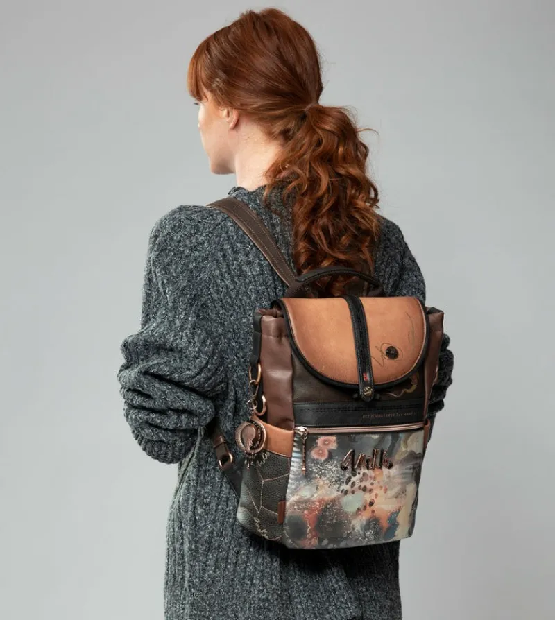 Anekke Shoen Brush Backpack With Flap Clearance