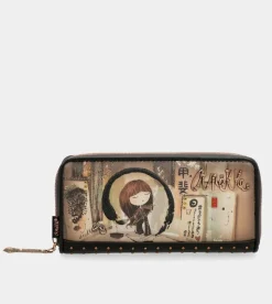 Anekke Shoen Large Black Rfid Wallet Fashion