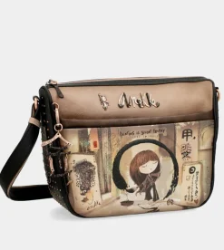 Anekke Shoen Large Shoulder Bag With Pockets Flash Sale
