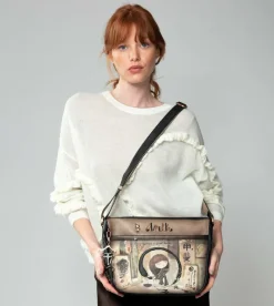 Anekke Shoen Large Shoulder Bag With Pockets Flash Sale