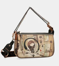 Anekke Shoen Metal Handle Baguette Bag New