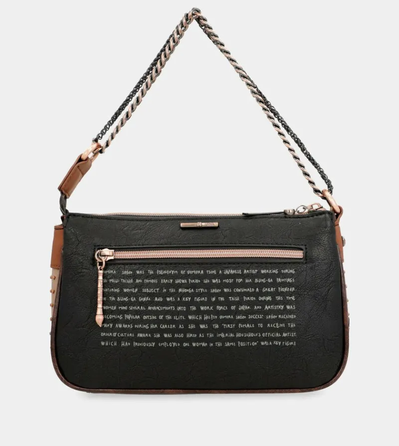 Anekke Shoen Metal Handle Baguette Bag New