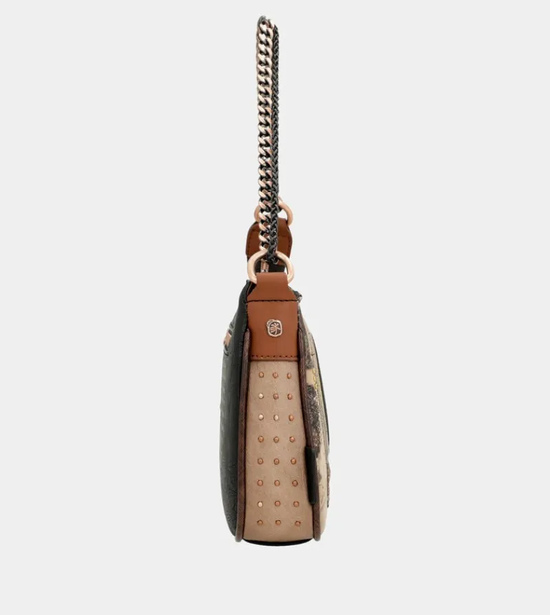 Anekke Shoen Metal Handle Baguette Bag New
