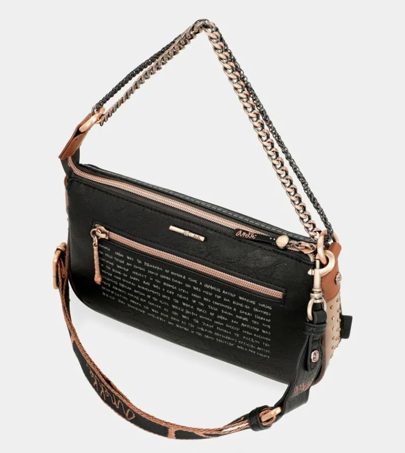 Anekke Shoen Metal Handle Baguette Bag New