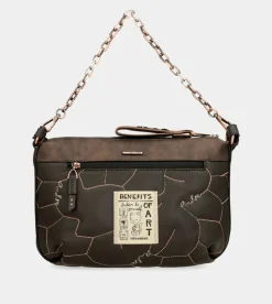Anekke Shoen Padded Shoulder Bag With Metallic Handle Hot