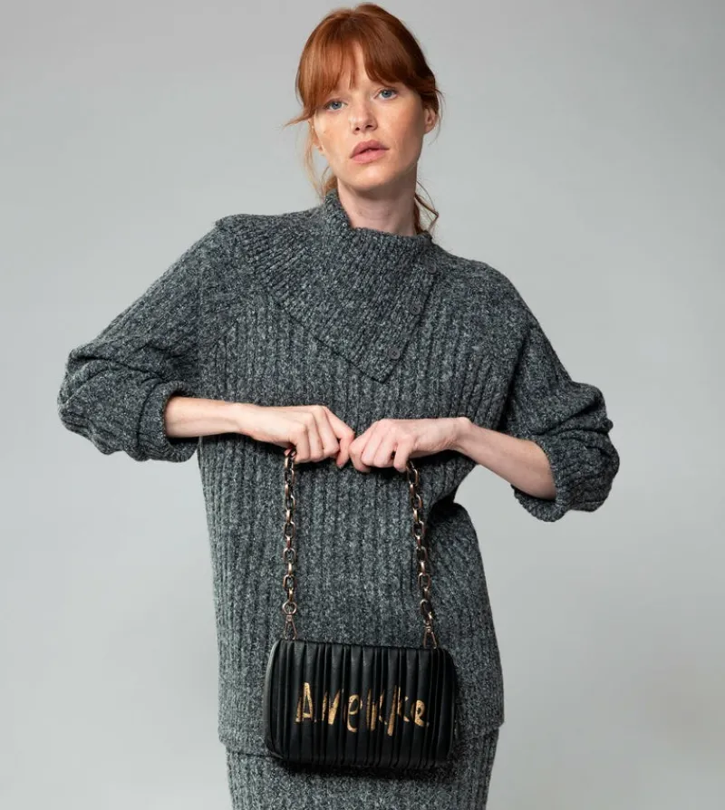 Anekke Shoen Palette Double-Sided Pleated Bag New