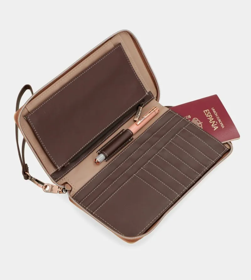 Anekke Shoen Rfid Passport Wallet New