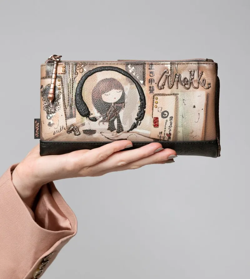 Anekke Shoen Shoen Large Black Flexible Rfid Wallet Discount
