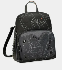 Anekke Studio Navy Blue Backpack For Leisure Use Fashion