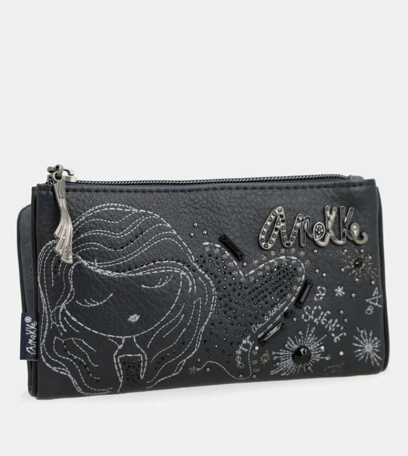 Anekke Studio Navy Blue Flexible Rfid Wallet New