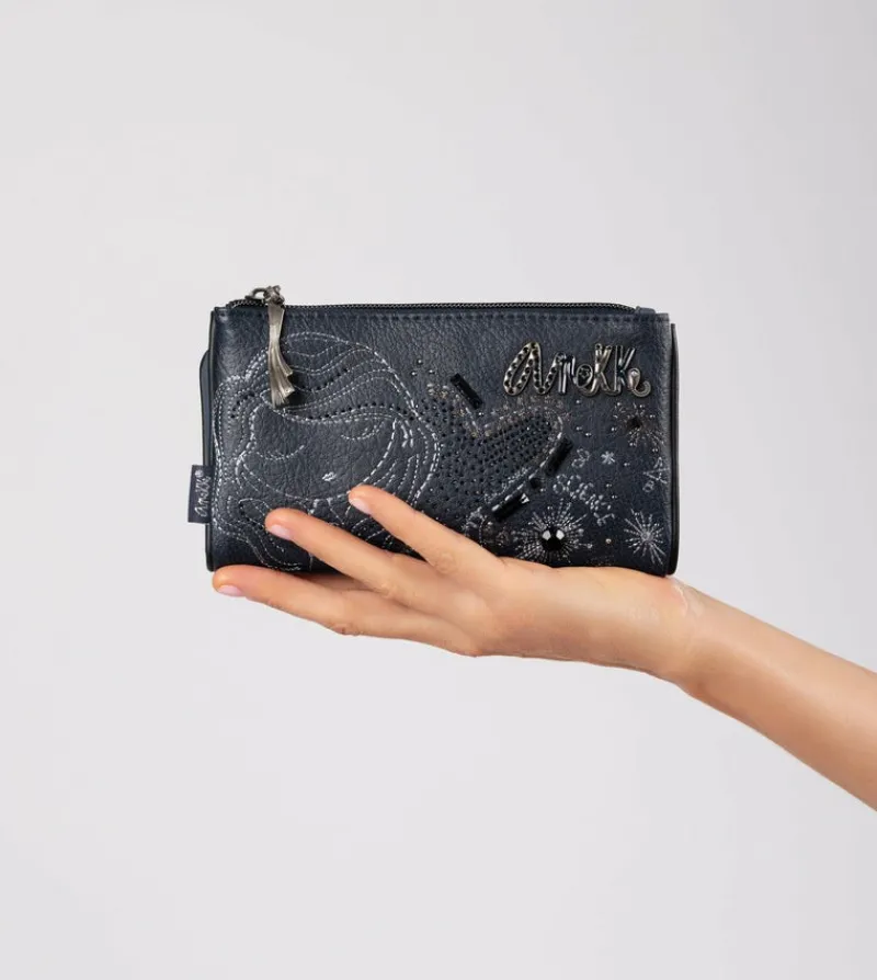 Anekke Studio Navy Blue Flexible Rfid Wallet New