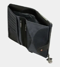 Anekke Studio Navy Blue Flexible Large Rfid Wallet New