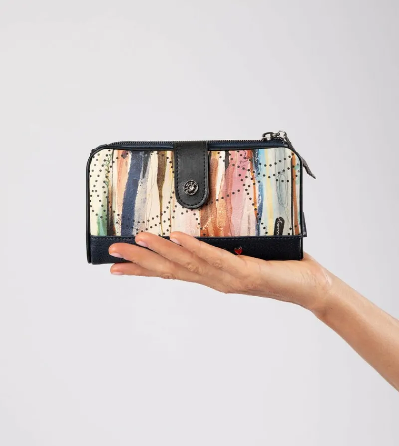 Anekke Studio Navy Blue Flexible Rfid Wallet New