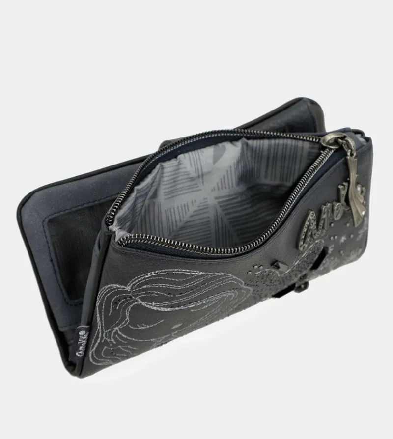 Anekke Studio Navy Blue Flexible Rfid Wallet New