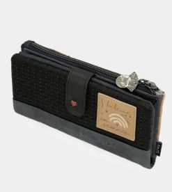 Anekke Studio Navy Blue Flexible Large Rfid Wallet New