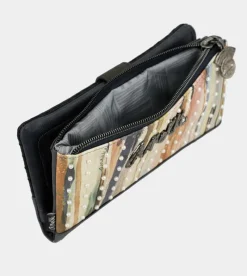 Anekke Studio Navy Blue Flexible Large Rfid Wallet New