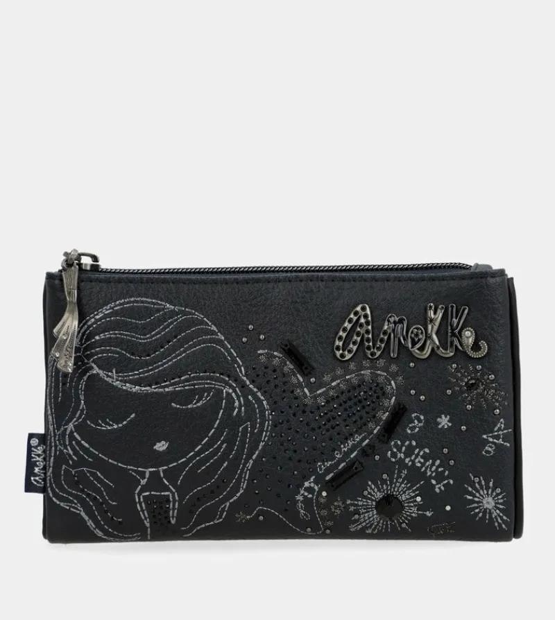 Anekke Studio Navy Blue Flexible Rfid Wallet New