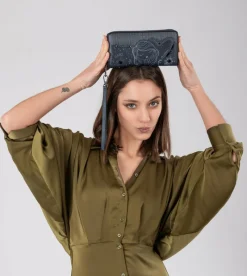 Anekke Studio Navy Blue Large Rfid Wallet Discount