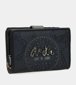 Anekke Studio Navy Blue Small Rfid Wallet Best Sale