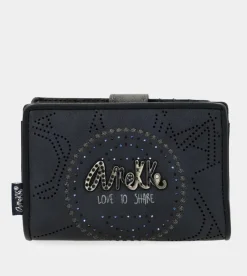 Anekke Studio Navy Blue Small Rfid Wallet Best Sale