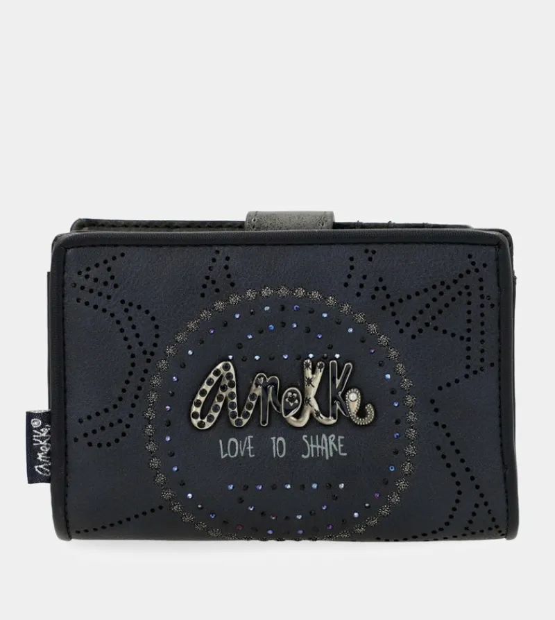 Anekke Studio Navy Blue Small Rfid Wallet Best Sale