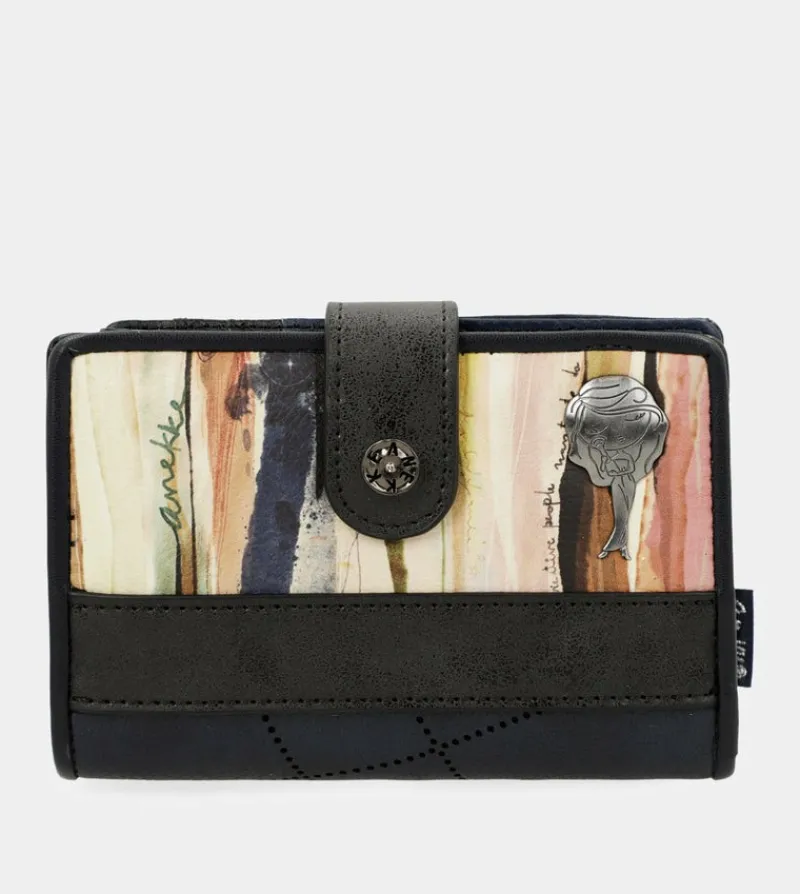 Anekke Studio Navy Blue Small Rfid Wallet Best Sale